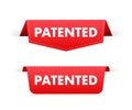 Patented label. Intellectual property icon. Vector stock illustration. Royalty Free Stock Photo