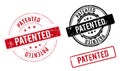 Patented label. patented red band sign. patented. patented stamp