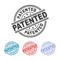 Patented Rubber Stamp. Patented Stamp Seal, Patented Vintage Rubber Stamp Royalty Free Stock Photo