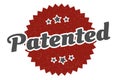 patented sign. patented vintage retro label. Royalty Free Stock Photo