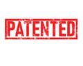 Patented stamp red rubber stamp on white background. patented stamp sign. patented sign Royalty Free Stock Photo