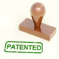 Patented Stamp Shows Trademark Patent Or Registered