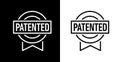 Patented vector round icon stamp badge