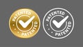 Patented vector round icon stamp badge