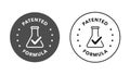 Patented vector round icon stamp badge