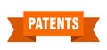 patents ribbon. patents isolated band sign.