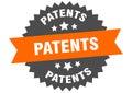 patents sign. patents round isolated ribbon label.