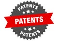 patents sign. patents round isolated ribbon label.