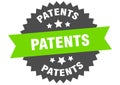 patents sign. patents round isolated ribbon label.