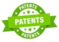 patents round ribbon isolated label. patents sign.