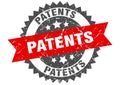 patents stamp. patents grunge round sign.