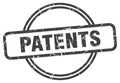 patents stamp. patents round vintage grunge label.