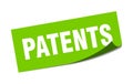 patents sticker. square isolated label sign. peeler