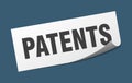 patents sticker. patents square isolated sign.