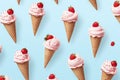 Patern ice cream. Sweets background illustration. Ice cream cone. Royalty Free Stock Photo