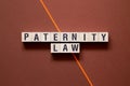 Paternity law word cpncept on cubes Royalty Free Stock Photo