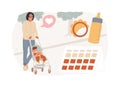 Paternity leave isolated concept vector illustration.