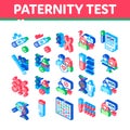 Paternity Test Dna Isometric Icons Set Vector Royalty Free Stock Photo