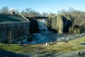 Landscape view of the Great Falls of the Passaic River. A prominent waterfall, 77 feet high, on Royalty Free Stock Photo