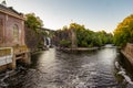 Paterson, NJ / USA - 7/29/20:  Paterson Great Falls on the Passaic River in the city of Paterson in Passaic County Royalty Free Stock Photo