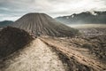 Path on active Bromo volcano`s rim