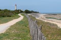 Path alley view of Baleines lighthouse in Ile de Re France