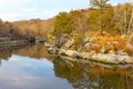 A path along canal in the Great Falls National Park, Virginia USA. Royalty Free Stock Photo