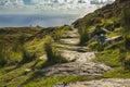 A path along the cliff of Slibh Liag, Co. Donegal Royalty Free Stock Photo