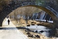 Path along the renaturalised Viennese river Royalty Free Stock Photo