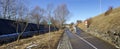 Path along the renaturalised Viennese river Royalty Free Stock Photo