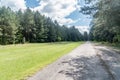 Path along Treblinka II of Nazi German extermination camp in occupied Poland during World War II