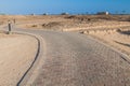 Path at the archaeological site Al Baleed in Salalah, Om Royalty Free Stock Photo
