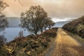 Path around Loch Muick. Cairngorms National Park, Scotland, UK. Royalty Free Stock Photo