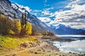 The path on banks of Medicine Lake Royalty Free Stock Photo