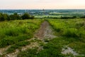 Path in Carphatian Mountains at sunset Royalty Free Stock Photo