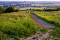 Path in Carphatian Mountains at sunset Royalty Free Stock Photo