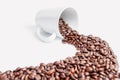 Path coffee beans on a white background Royalty Free Stock Photo