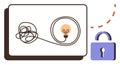 Path from Complexity to Bright Idea with Lock Symbolizing Security and Solutions Royalty Free Stock Photo