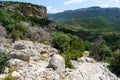 The path from cuile Sas Traes to cuile Sos Mojos, in background Monte Tundu Royalty Free Stock Photo