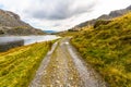 Path by Cwmorthin Lake in hanging valley