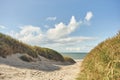 Path through the dunes and onto the beach in Denmark Royalty Free Stock Photo