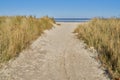 Path in the dunes in Schillig, North Sea coast, Germany Royalty Free Stock Photo