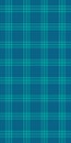 Path fabric pattern texture, sixties plaid check vector. Beautiful tartan seamless background textile in cyan and teal colors