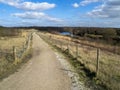 Path through Fairburn Ings Nature Reserve, West Yorkshire, England