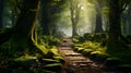 Path through forest, magical place Royalty Free Stock Photo