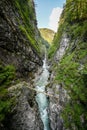 Path through the gorge Lammerklamm in Austria