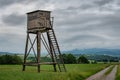 Path green with big hide stand stance raised blind Royalty Free Stock Photo