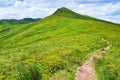 Path green grass mountains landscape mountainside nature hill trail Royalty Free Stock Photo