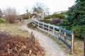 Path among greenery with gravel and stones very beautiful pleasant path