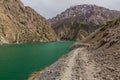 Path by Hazor Chasma lake in Marguzor Haft Kul in Fann mountains, Tajikist